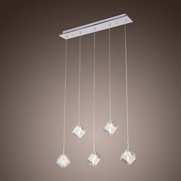 Luminária pendente moderna contemporânea de cristal cromado