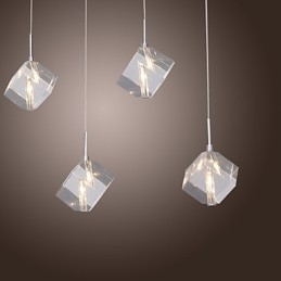 Luminária pendente moderna contemporânea de cristal cromado