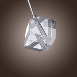 Luminária pendente moderna contemporânea de cristal cromado