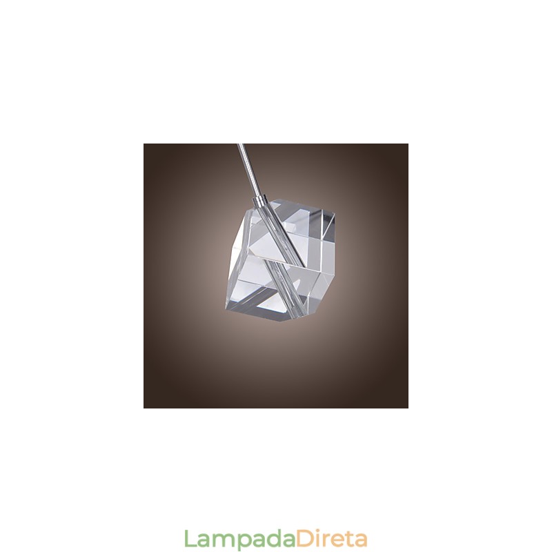 Luminária pendente moderna contemporânea de cristal cromado