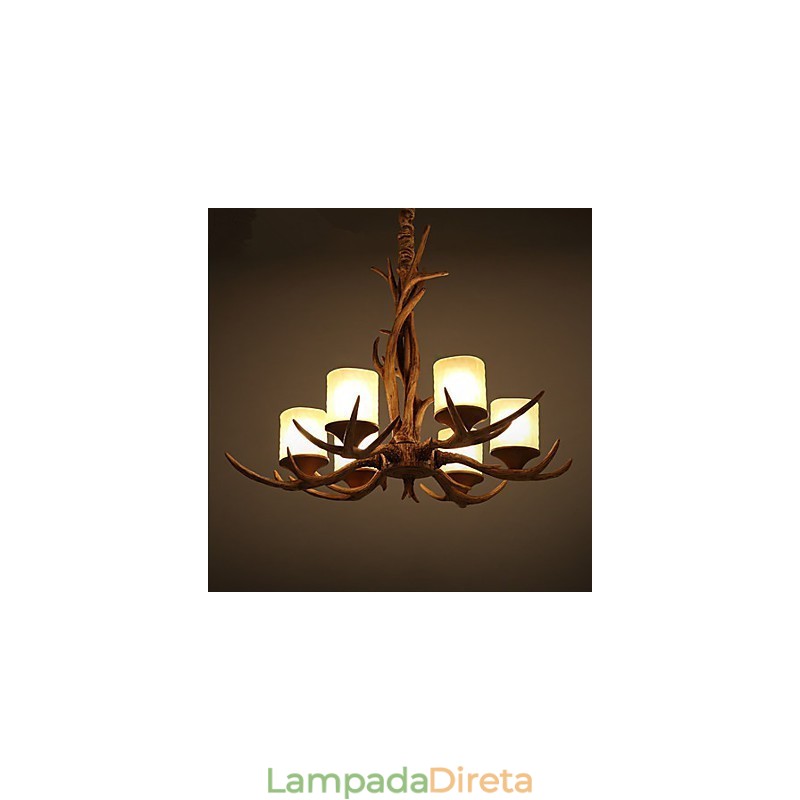 Lustre Pendente Luz Vintage Resina