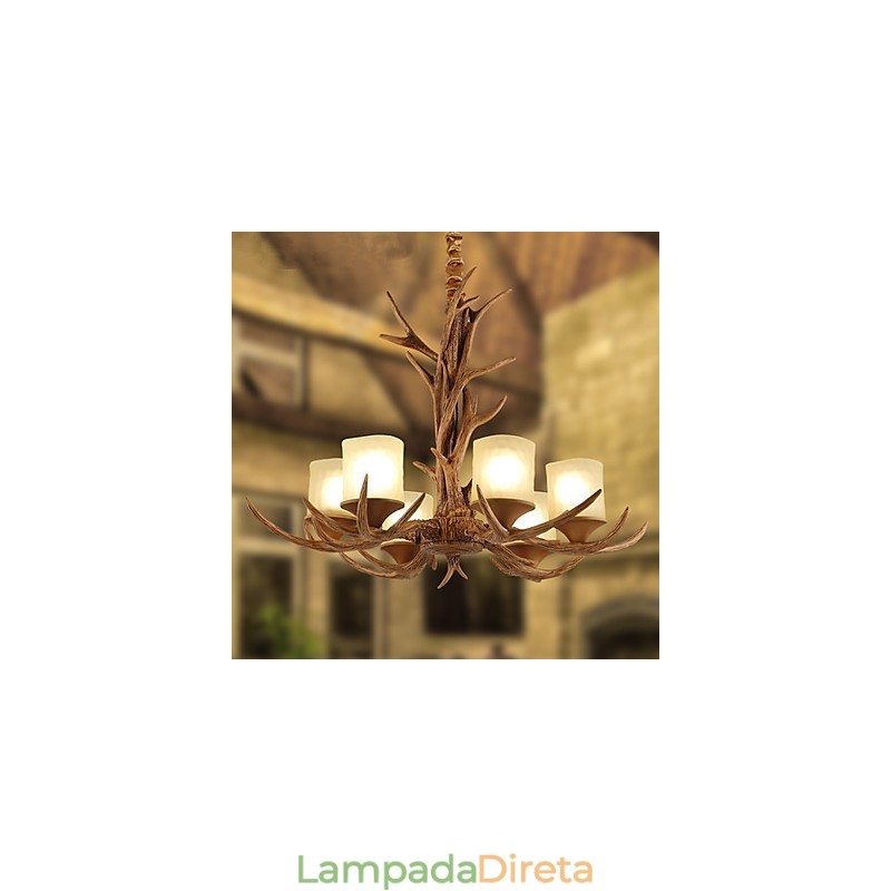 Lustre Pendente Luz Vintage Resina