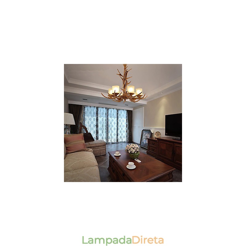 Lustre Pendente Luz Vintage Resina