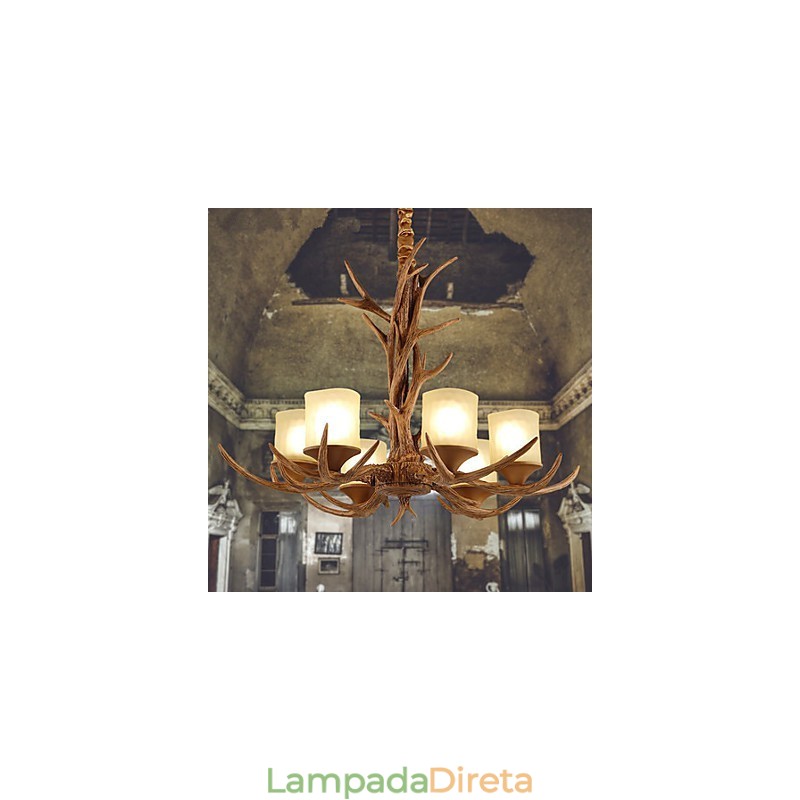 Lustre Pendente Luz Vintage Resina