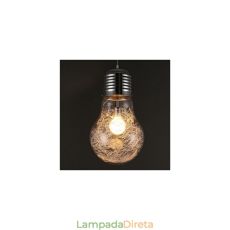 Ideias simples com uma grande lâmpada de vidro, lustre, lâmpada droplight