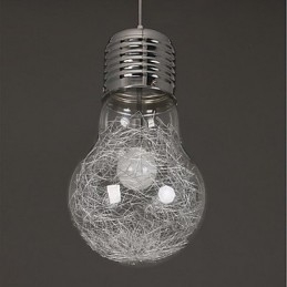 Ideias simples com uma grande lâmpada de vidro, lustre, lâmpada droplight