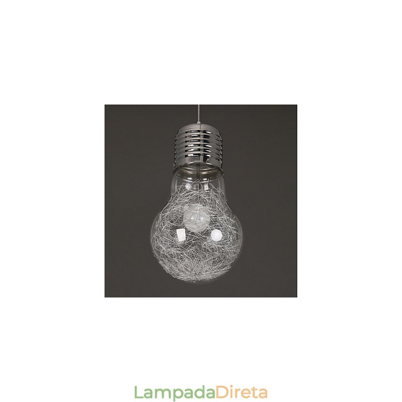 Ideias simples com uma grande lâmpada de vidro, lustre, lâmpada droplight