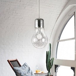 Ideias simples com uma grande lâmpada de vidro, lustre, lâmpada droplight