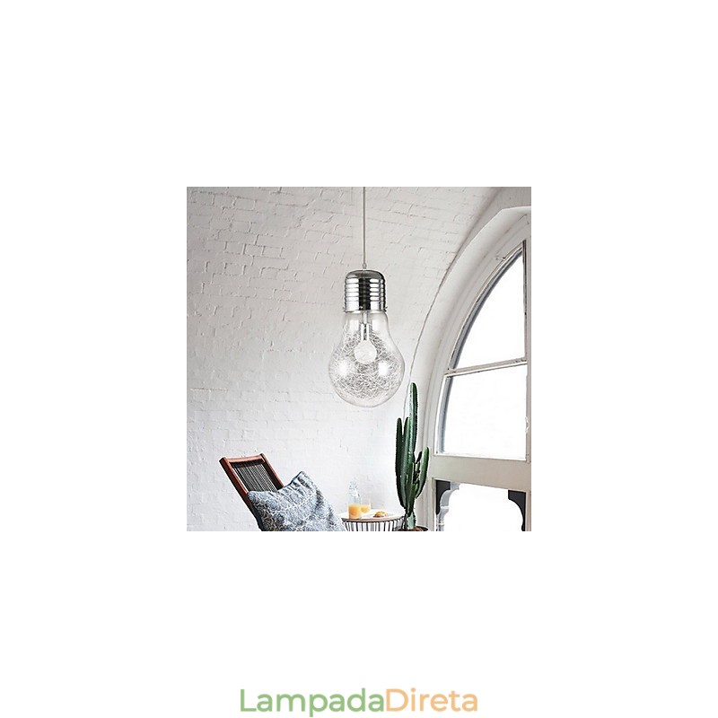 Ideias simples com uma grande lâmpada de vidro, lustre, lâmpada droplight