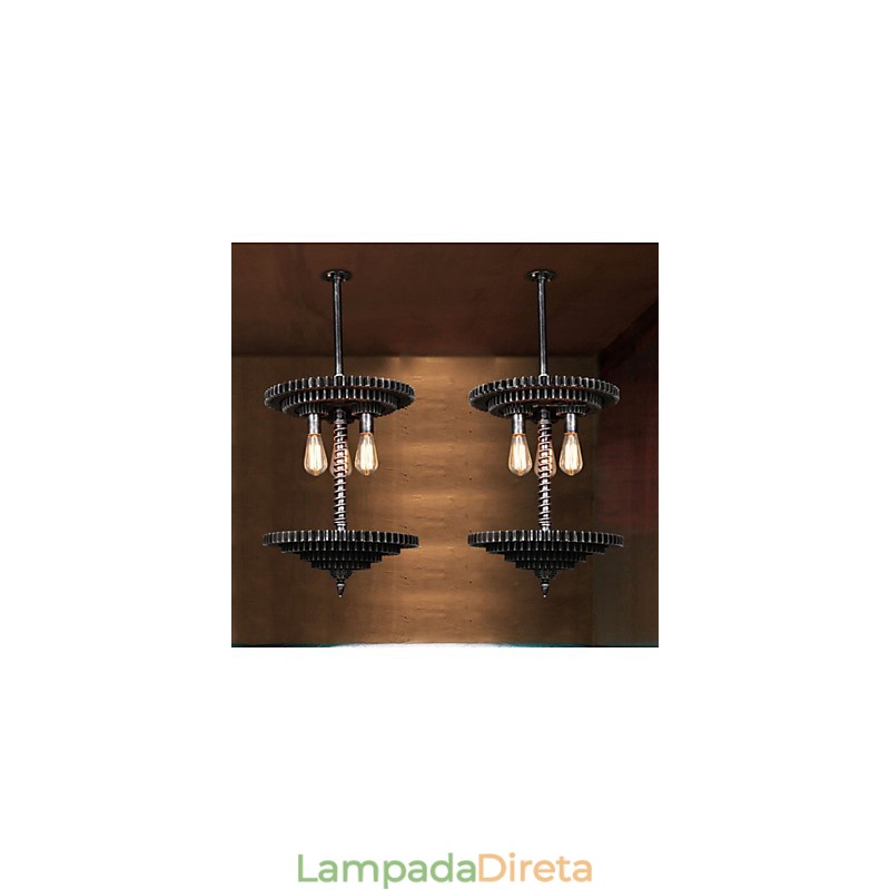 Lustre Vintage Lron Lustre Criativo Engrenagem Mecânica