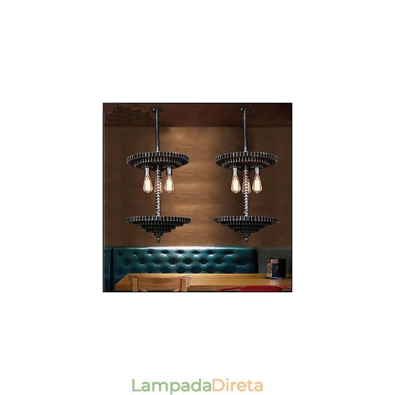 Lustre Vintage Lron Lustre Criativo Engrenagem Mecânica