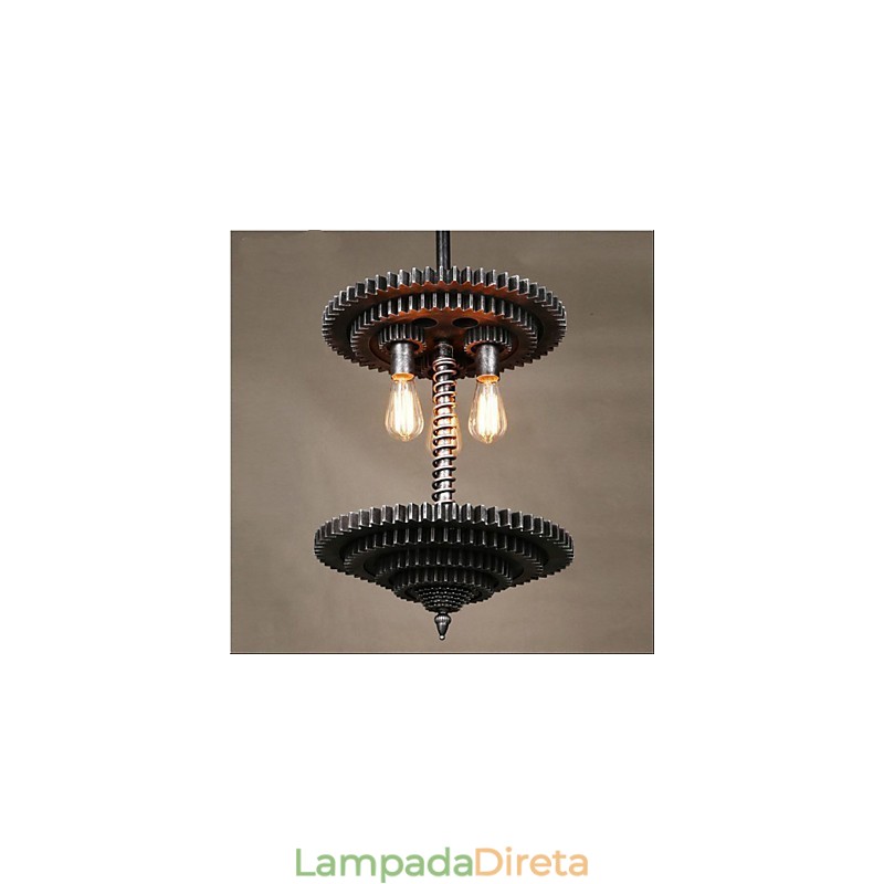 Lustre Vintage Lron Lustre Criativo Engrenagem Mecânica