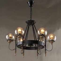 Lustre de vidro artístico redondo com esfera de feijão