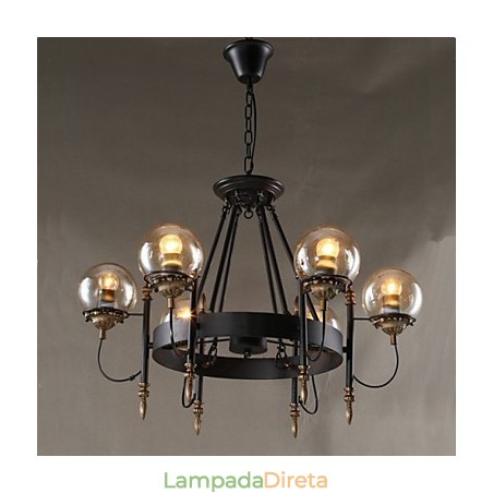 Lustre de vidro artístico redondo com esfera de feijão Lustre de vidro artístico redondo com esfera de feijão