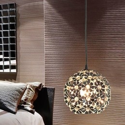 Luminária pendente moderna contemporânea em cristal globo estilo mini galvanizada
