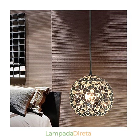 Luminária pendente moderna contemporânea em cristal globo estilo mini galvanizada Luminária pendente moderna contemporânea em cristal globo estilo mini galvanizada