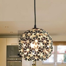 Luminária pendente moderna contemporânea em cristal globo estilo mini galvanizada