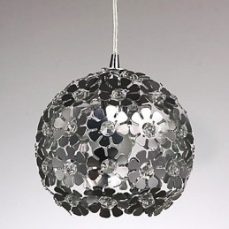 Luminária pendente moderna contemporânea em cristal globo estilo mini galvanizada