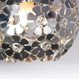 Luminária pendente moderna contemporânea em cristal globo estilo mini galvanizada