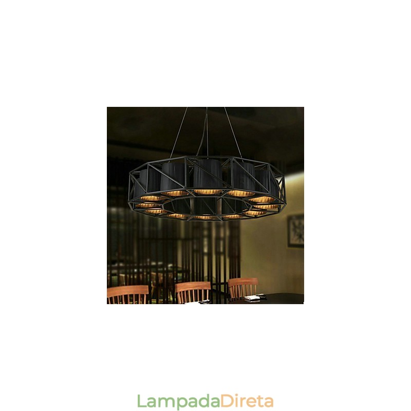 Luminária pendente de metal com pintura country vintage para garagem