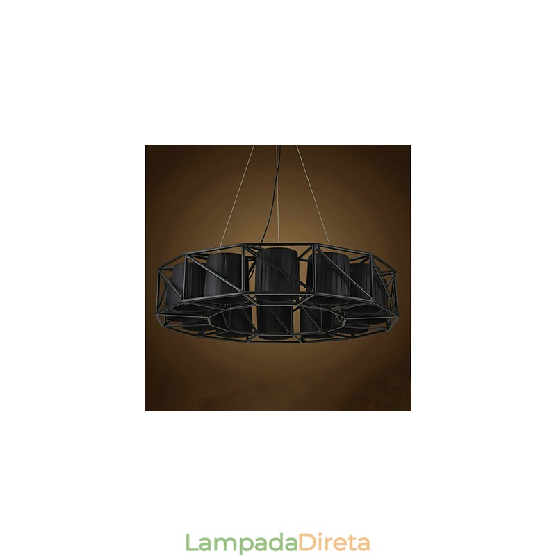 Luminária pendente de metal com pintura country vintage para garagem