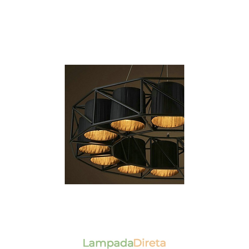 Luminária pendente de metal com pintura country vintage para garagem
