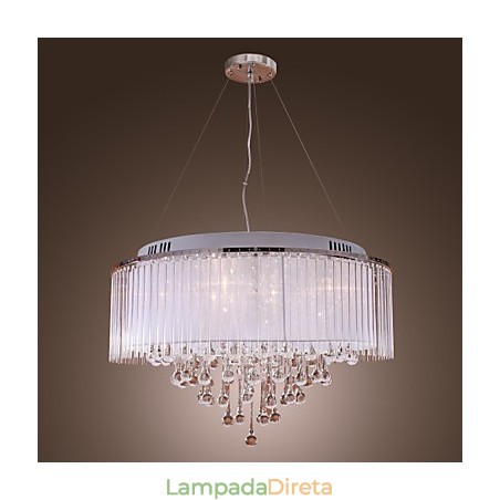 Moderno contemporâneo tambor cristal galvanizado pingente luz Moderno contemporâneo tambor cristal galvanizado pingente luz