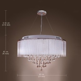 Moderno contemporâneo tambor cristal galvanizado pingente luz