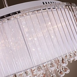 Moderno contemporâneo tambor cristal galvanizado pingente luz