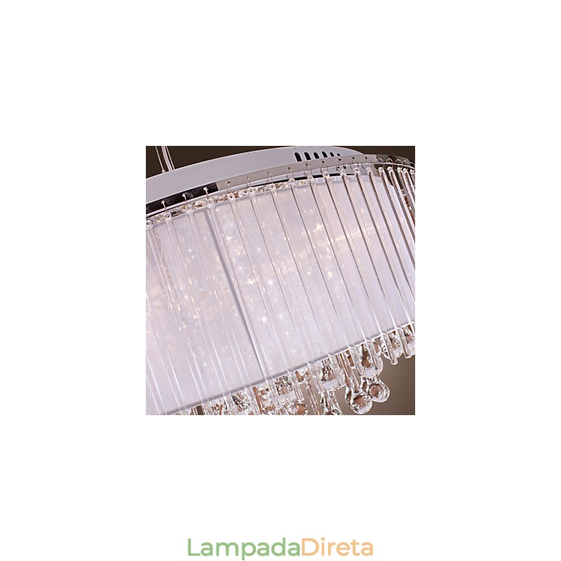Moderno contemporâneo tambor cristal galvanizado pingente luz