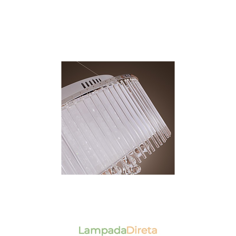 Moderno contemporâneo tambor cristal galvanizado pingente luz