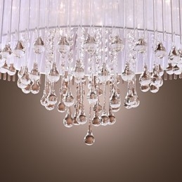 Moderno contemporâneo tambor cristal galvanizado pingente luz