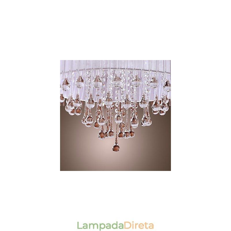 Moderno contemporâneo tambor cristal galvanizado pingente luz
