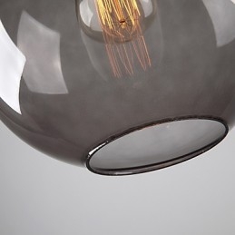 Luminária pendente moderna de vidro com design redondo de bolhas cinza-fumaça
