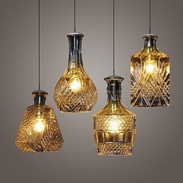 Luminária de vidro cristalino 4 luzes abajur minimalista garrafa luzes