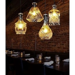 Luminária de vidro cristalino 4 luzes abajur minimalista garrafa luzes