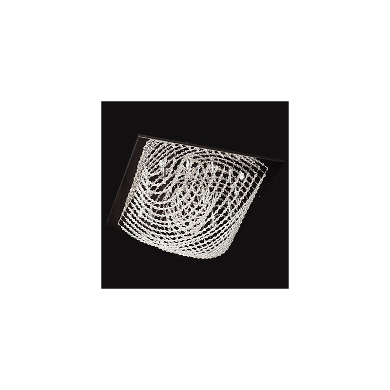 Lustre de cristal cromado clássico tradicional em metal