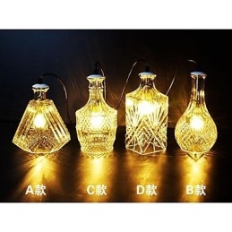 Luminária de vidro cristalino 4 luzes abajur minimalista garrafa luzes