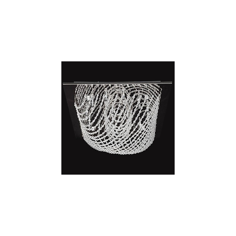 Lustre de cristal cromado clássico tradicional em metal
