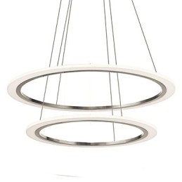 Luminárias pendentes de acrílico, lustre de teto suspenso, luminárias com 2 anéis