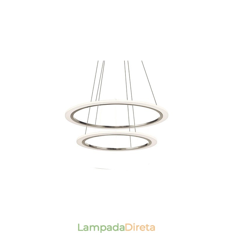 Luminárias pendentes de acrílico, lustre de teto suspenso, luminárias com 2 anéis
