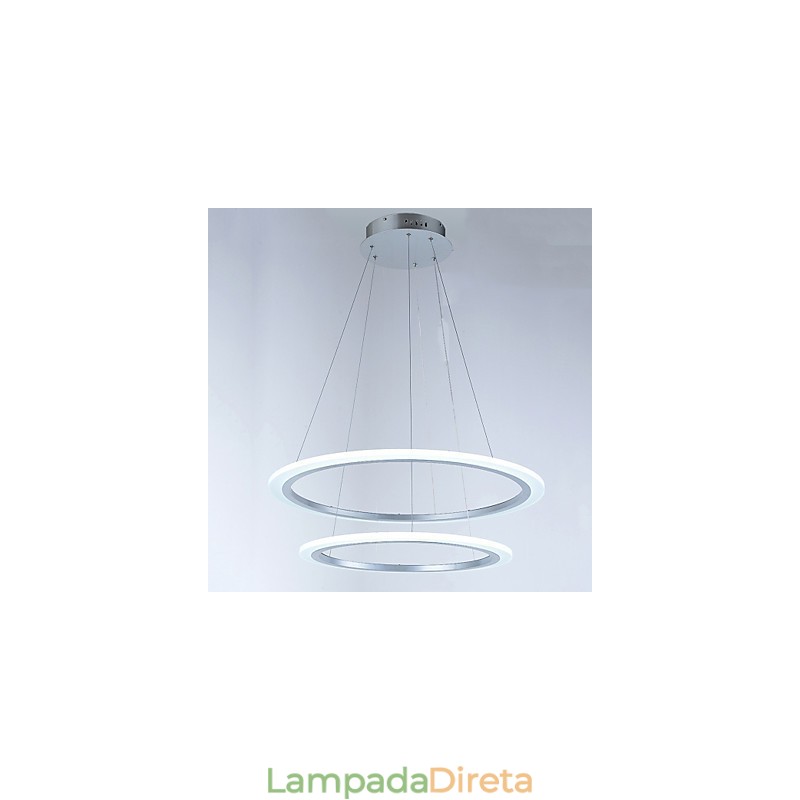 Luminárias pendentes de acrílico, lustre de teto suspenso, luminárias com 2 anéis