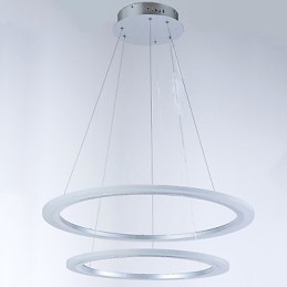 Luminárias pendentes de acrílico, lustre de teto suspenso, luminárias com 2 anéis