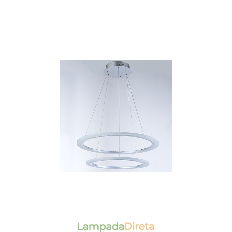 Luminárias pendentes de acrílico, lustre de teto suspenso, luminárias com 2 anéis