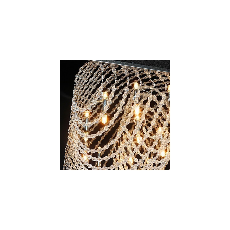 Lustre de cristal cromado clássico tradicional em metal
