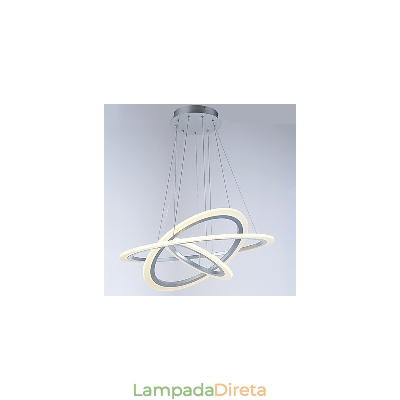 3 Anel DIY Forma Acrílico Pingente Luz Teto Lâmpadas Lustre Iluminação