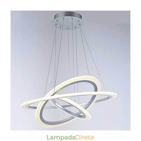 3 Anel DIY Forma Acrílico Pingente Luz Teto Lâmpadas Lustre Iluminação