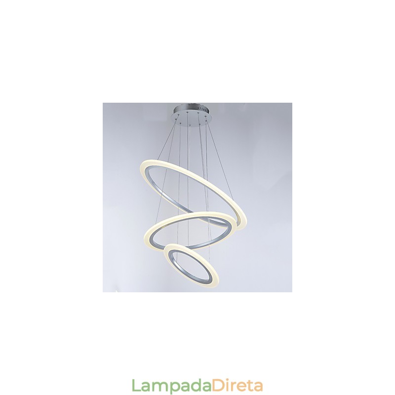 3 Anel DIY Forma Acrílico Pingente Luz Teto Lâmpadas Lustre Iluminação