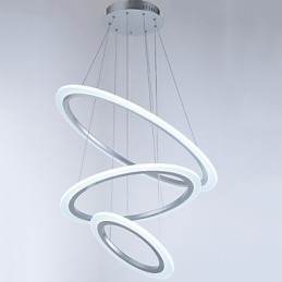 3 Anel DIY Forma Acrílico Pingente Luz Teto Lâmpadas Lustre Iluminação