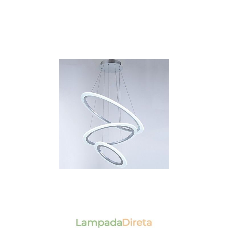 3 Anel DIY Forma Acrílico Pingente Luz Teto Lâmpadas Lustre Iluminação